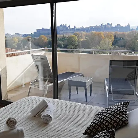 Les Du Saint Nazaire, Vue Panoramique Sur La Cite Medievale - Les Balcons De La Cite 아파트 카르카손