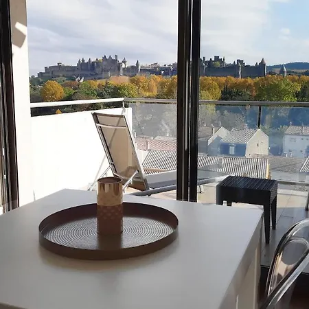 Les Du Saint Nazaire, Vue Panoramique Sur La Cite Medievale - Les Balcons De La Cite Apartman Carcassone