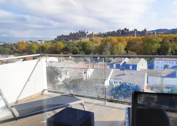 Les Du Saint Nazaire, Vue Panoramique Sur La Cite Medievale - Les Balcons De La Cite Apartment *