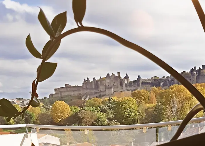 アパート Les Du Saint Nazaire, Vue Panoramique Sur La Cite Medievale - Les Balcons De La Cite カルカソンヌ